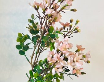 Pink Blossom Spray, Faux Mini Flowers Branch, Wreath Making Floral Arrangement Artificial Flower Stems for Spring