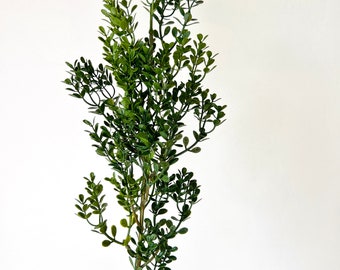 Green Boxwood Stem, Artificial Greenery for Wreath Making or Faux Floral Arrangements, Wedding Greenery