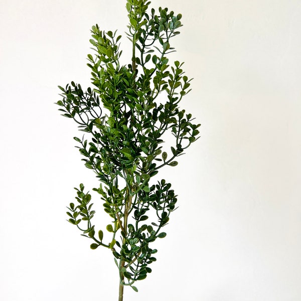 Green Boxwood Stem, Artificial Greenery for Wreath Making or Faux Floral Arrangements, Wedding Greenery