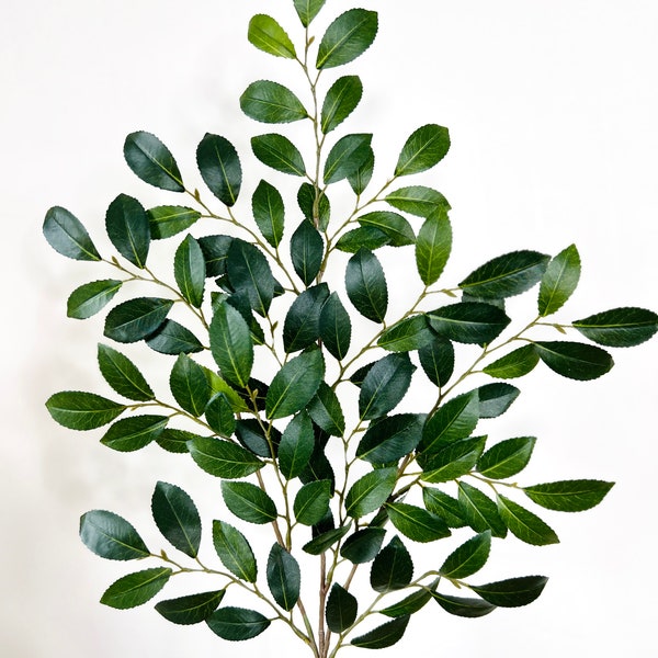 26” Green Ruscus Spray, Artificial Greenery Stem for Wreath Making or Faux Floral Arrangements, Wedding Greenery