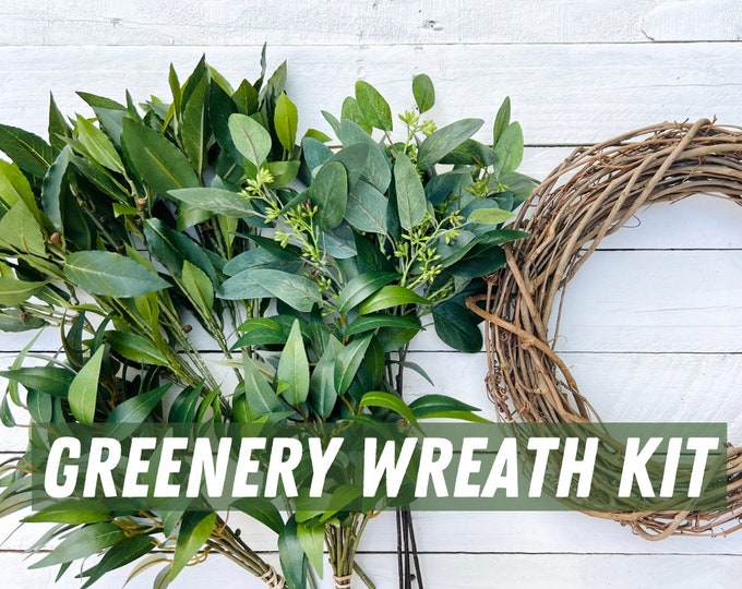 Year Round Greenery Wreath Kit, DIY Craft Kit, Make Your Own Wreath Etsy