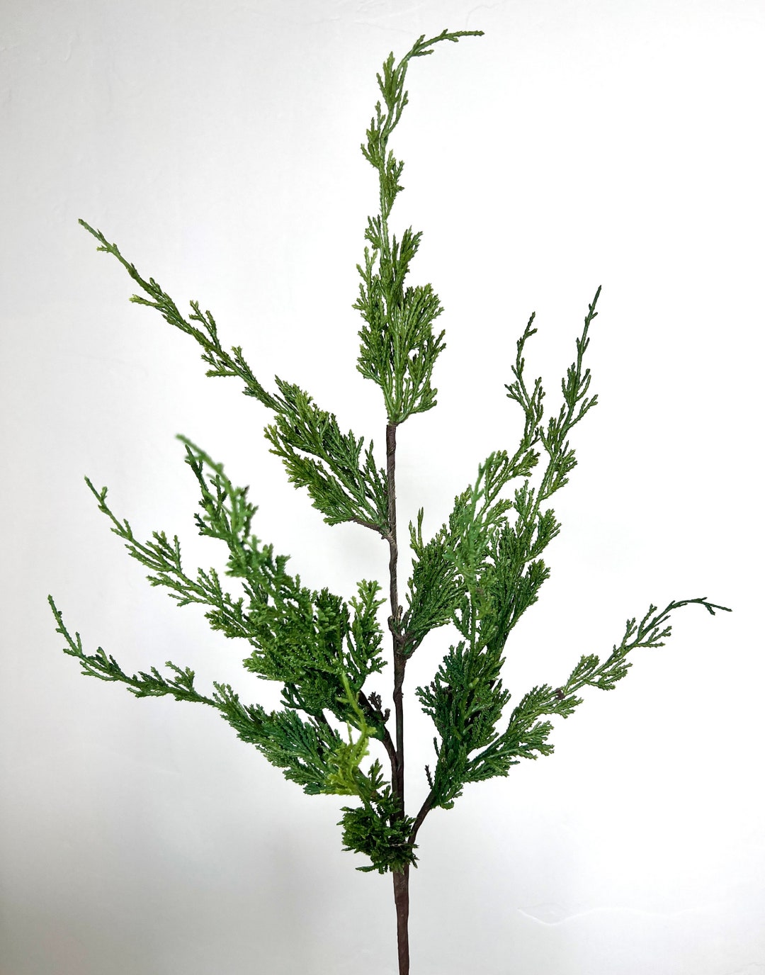 Faux Cedar Spray, Artificial Greenery Stem for Wreath Making or Faux