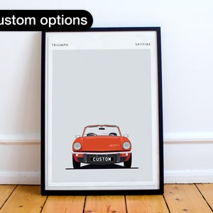Triumph Spitfire Print - Custom reg / Custom colours / Digital file option available
