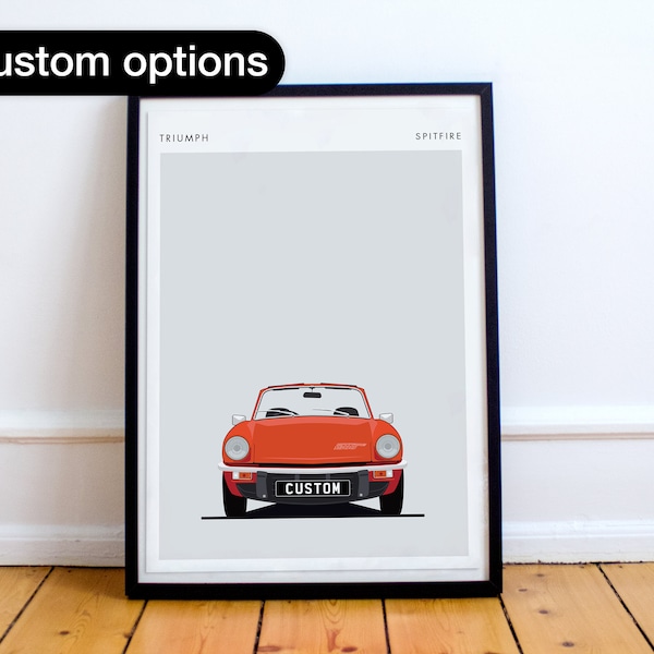 Triumph Spitfire Print - Custom reg / Couleurs personnalisées / Option de fichier numérique disponible