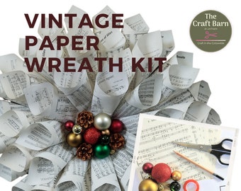 Vintage Original Sheet Music Wreath Kit