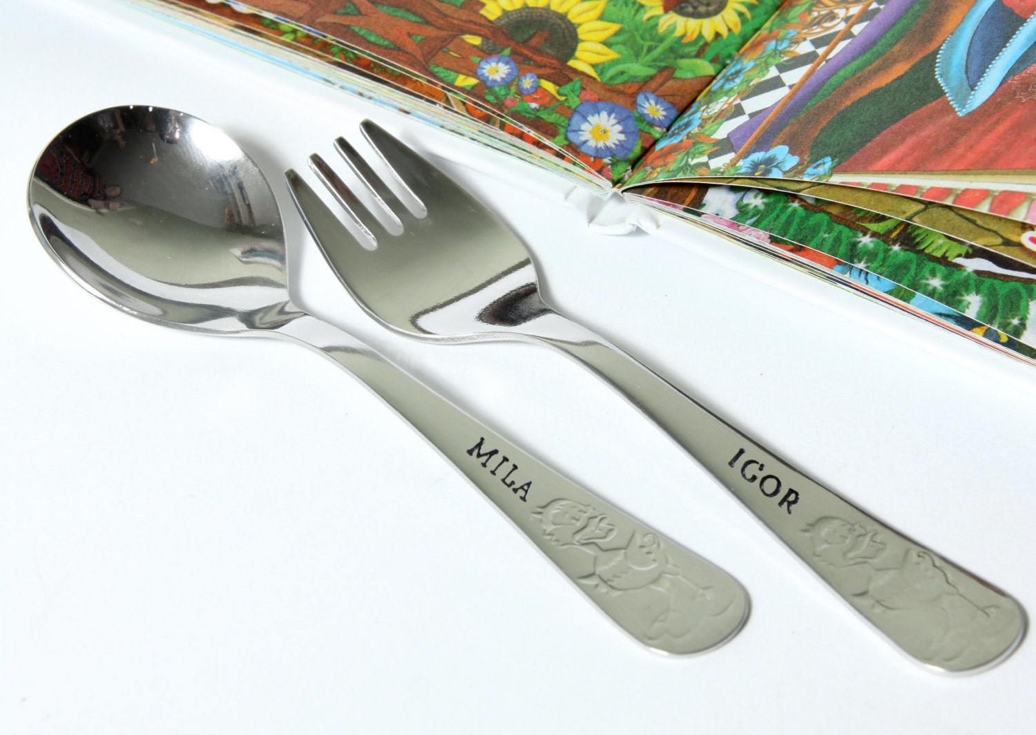 Personalized Baby Spoon and Fork Set Baby Shower Gift Baby Etsy