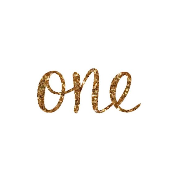 Gold Glitter One 1 Iron On Iron on Letters 1st Birthday | Etsy