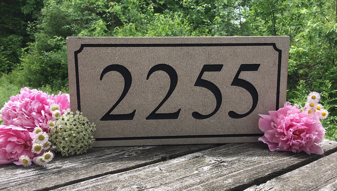 Address Stone House Numbers Engraved House Number Custom Etsy