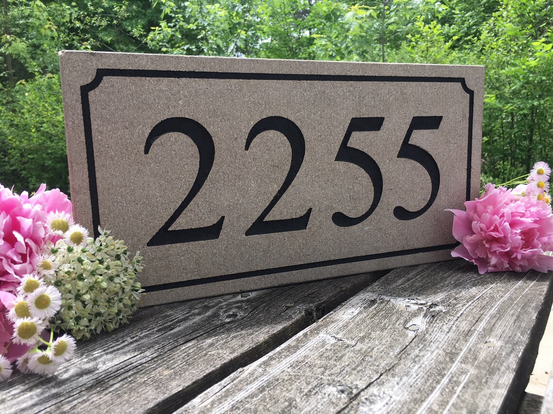 Address Stone House Numbers Engraved House Number Custom Etsy