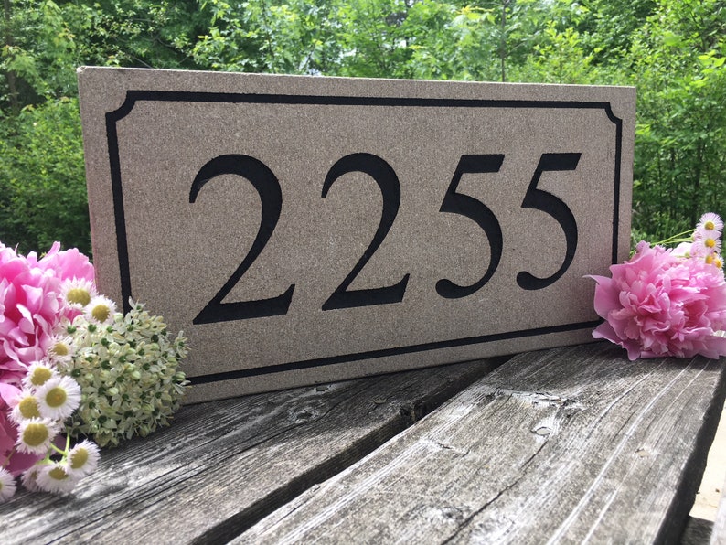 Address Stone House Numbers Engraved House Number Custom Etsy