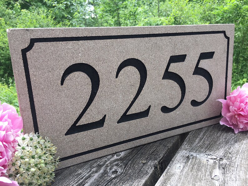 Address Stone House Numbers Engraved House Number Custom Etsy
