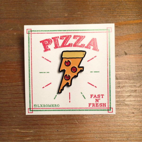 Lightning Pizza Enamel Pin
