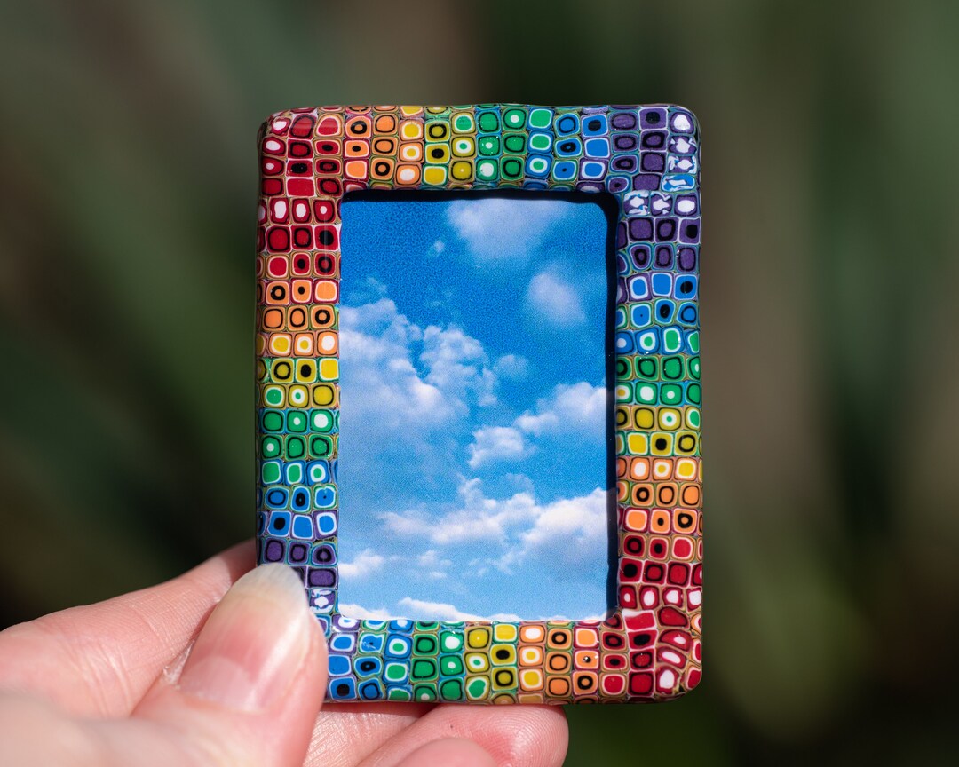 Polymer Clay Mini Rainbow Picture Frame, Rainbow Photo Frame, Small