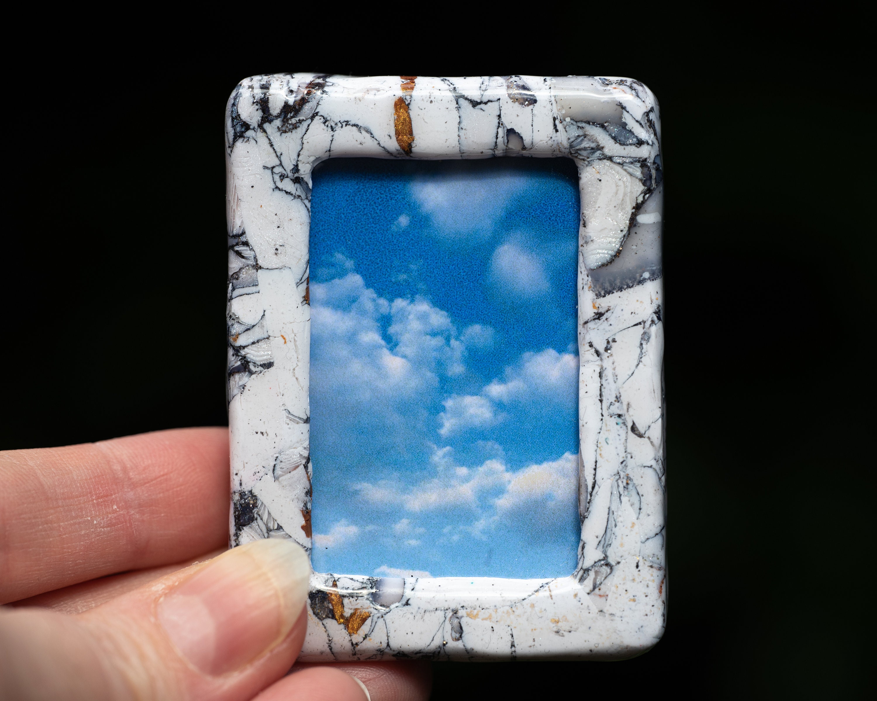 Polymer Clay Faux Marble Picture Frame, Tiny Picture Frames, Miniature  Picture Frame, Marble Effect Photo Frame, White Marble Picture Frame