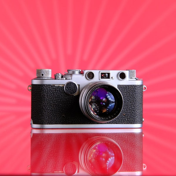 Leica IIF 35mm Rangefinder Film Camera + Jupiter 3 5cm f/1.5 Lens - Read