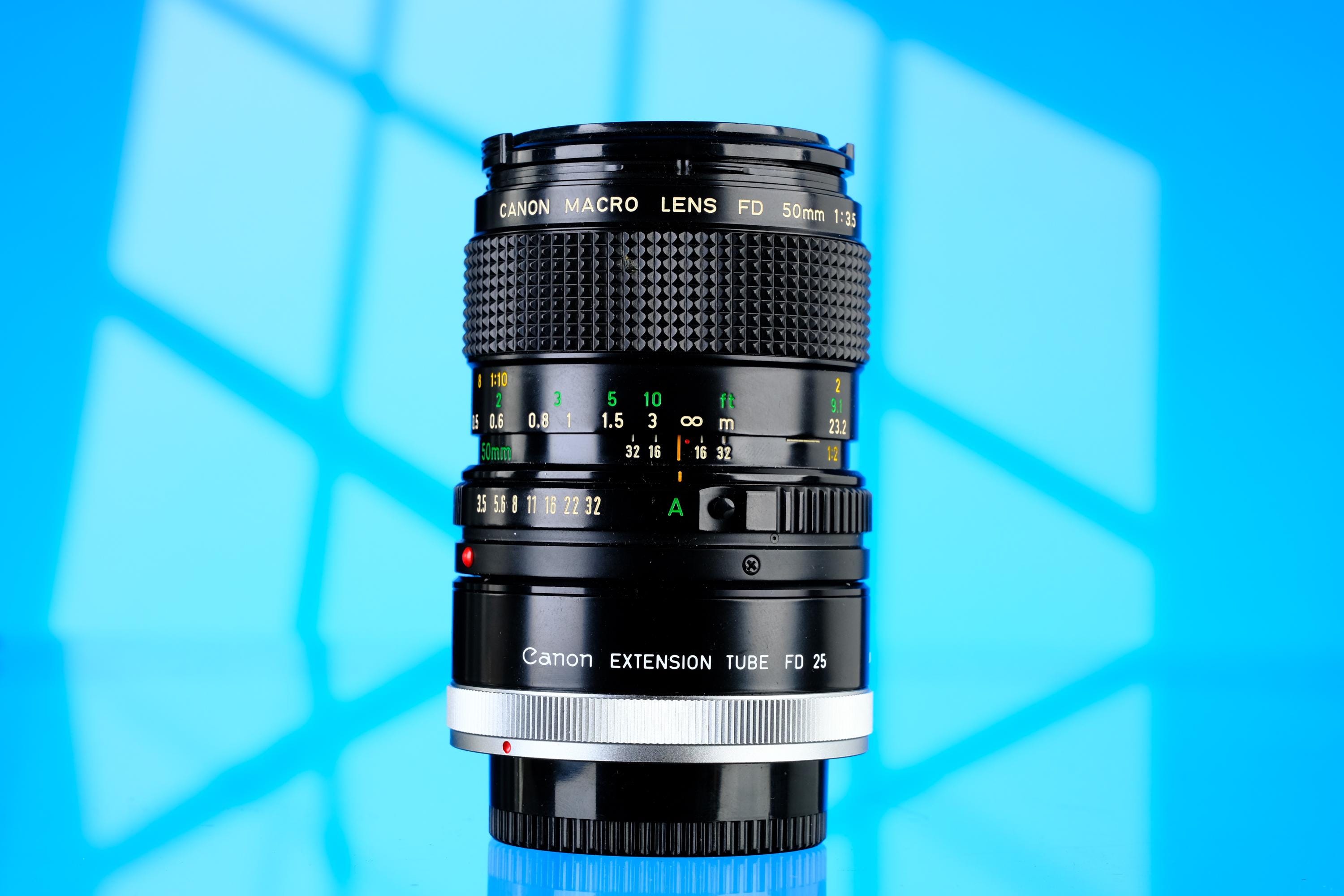 レンズ(単焦点) Canon FD MACRO 50mm F3.5 /EXTENSION TUBE Canon FD 50mm F/3.5 Macro Lens + 25mm Extension Tube - Etsy