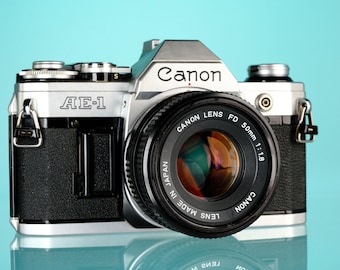 Canon AE-1 35mm SLR Film Camera + 50mm f/1.8 Lens