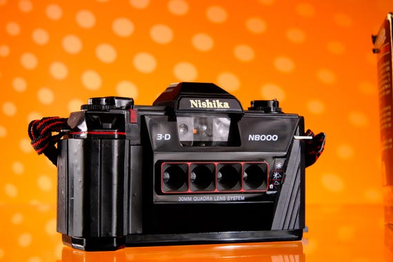 Nishika N8000 4 レンズ 3D Gif 35 mm フィルム カメラ、動作テスト 