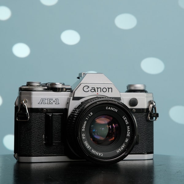 Canon AE-1 35mm SLR Film Camera + 50mm F/1.8