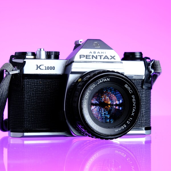 Pentax K1000 35mm SLR Film Camera + 55mm f/2.0 Lens