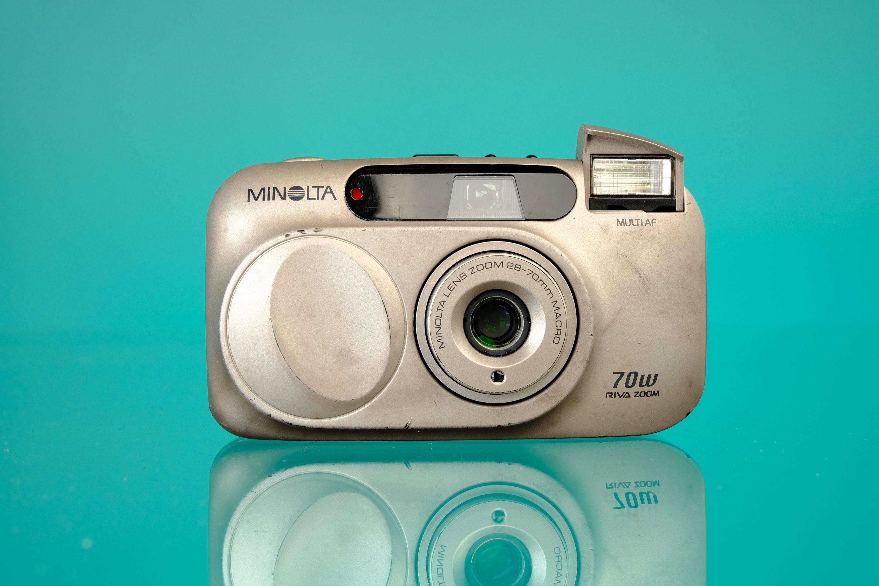 Appareil Photo Argentique Compact Minolta 70W Riva Zoom - Occasion Testé, Années 1980