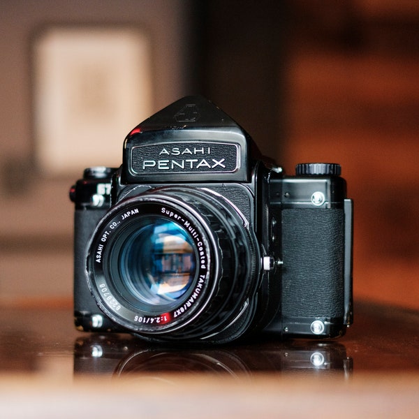 Pentax 6x7 Non-MLU Medium Format SLR Camera w/ 105mm f/2.4 Super-Multi-Coated Lens Tested!