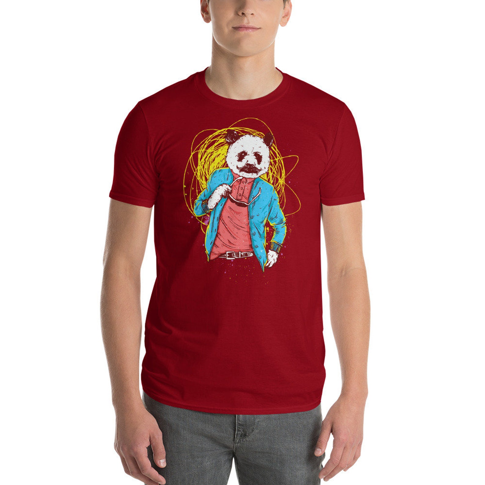 Panda Man Trendy tee Half human half panda Panda lovers Etsy