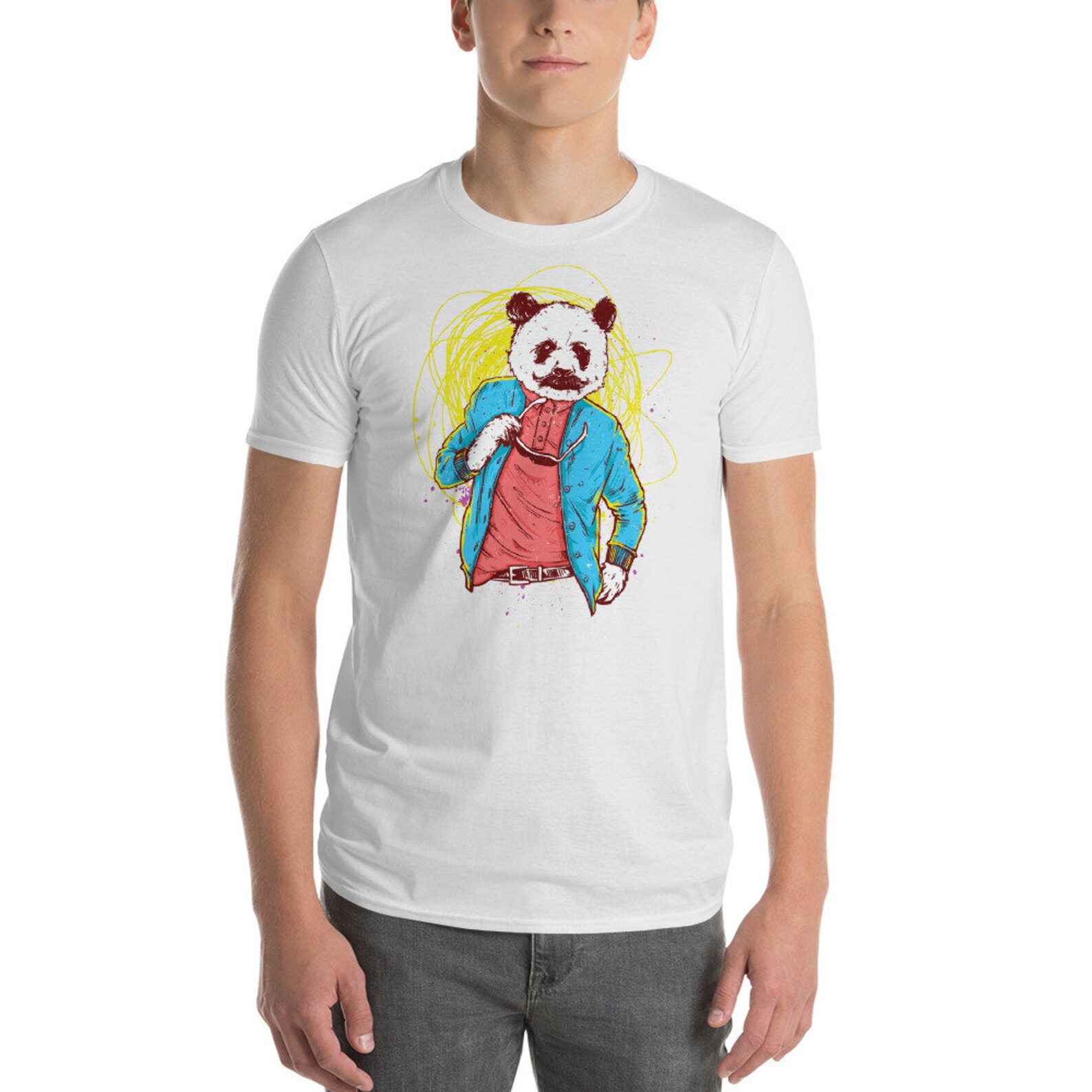 Panda Man Trendy tee Half human half panda Panda lovers Etsy