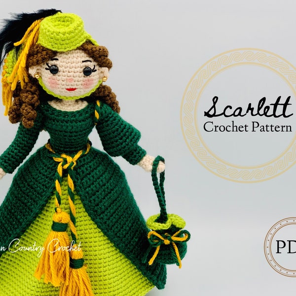 PDF CROCHET PATTERN Scarlett Doll // Amigurumi Crochet Pattern // Literature Crochet // Gone with the Wind Crochet // Doll Crochet