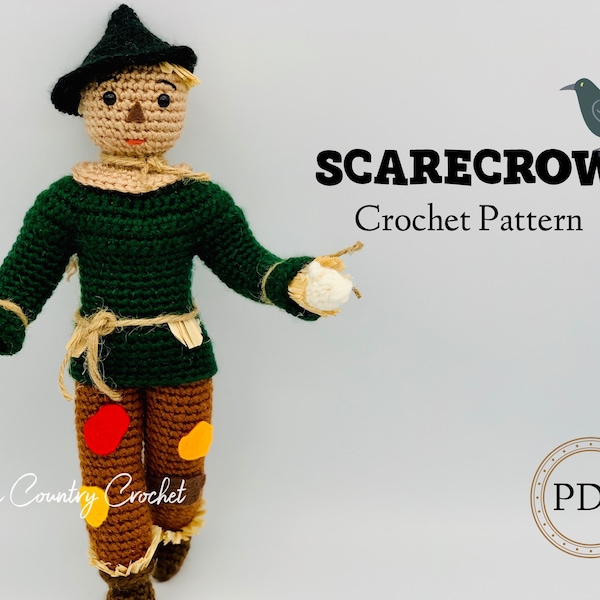 PDF CROCHET PATTERN Scarecrow Doll // Amigurumi Crochet // Wonderful Wizard of Oz Crochet // Classic Literature Crochet // Scarecrow Crochet