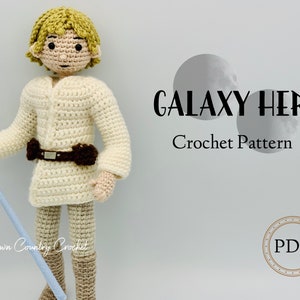 PDF CROCHET PATTERN Galaxy Hero // Amigurumi // Boy Doll Crochet Pattern // Space Crochet Pattern // Nerd Crochet Pattern //