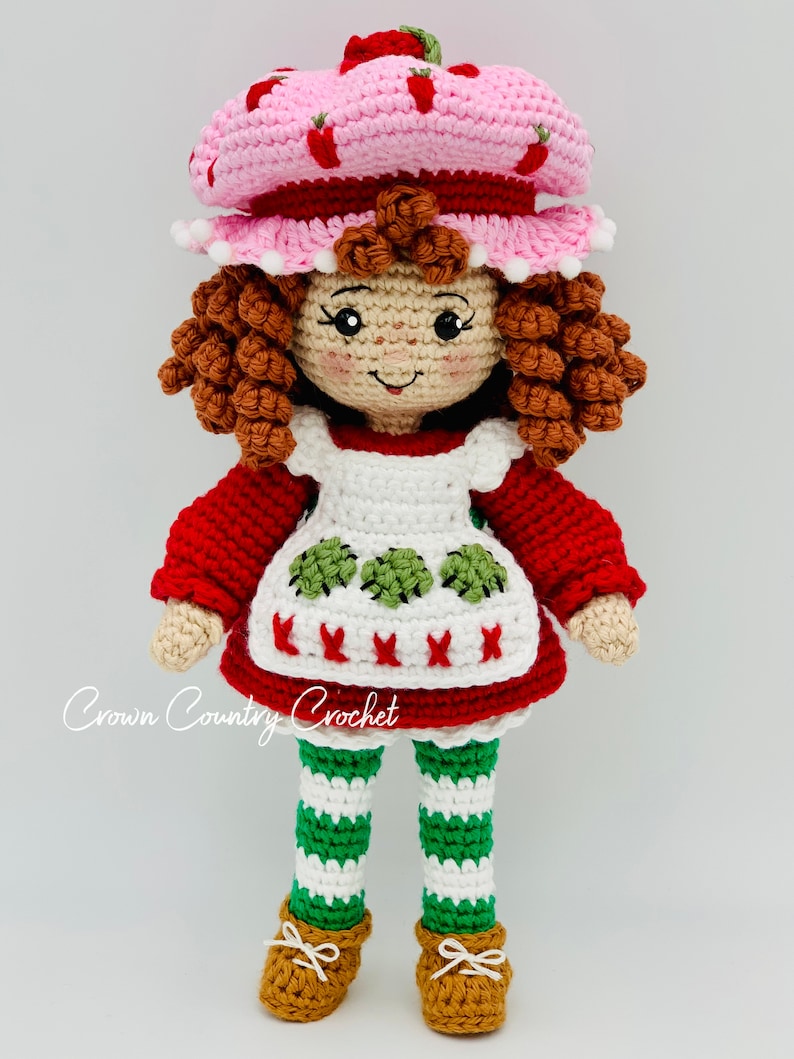 PDF MOTIF AU CROCHET Poupée fille fraise // Crochet classique // Crochet rétro // Poupée fraise // Amigurumi // Crochet pour enfants image 3