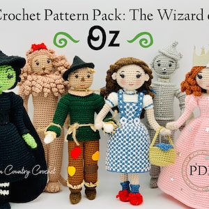 PDF CROCHET PATTERN Pack Wizard of Oz Dolls // Children's Storybook Crochet Pattern // Amigurumi // Doll Crochet Pattern //