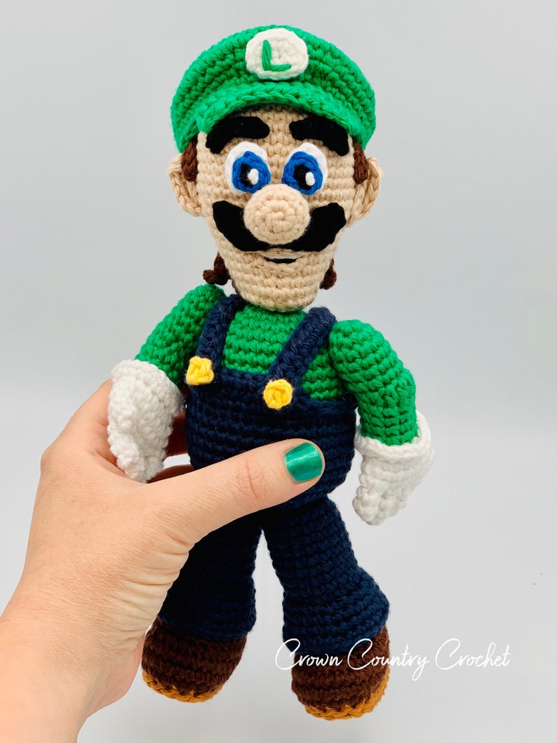 PDF CROCHET PATTERN Luigi Doll // Gamer Crochet // Nostalgic Crochet // Mario Crochet // Amigurumi // Boy Doll Crochet Pattern image 3