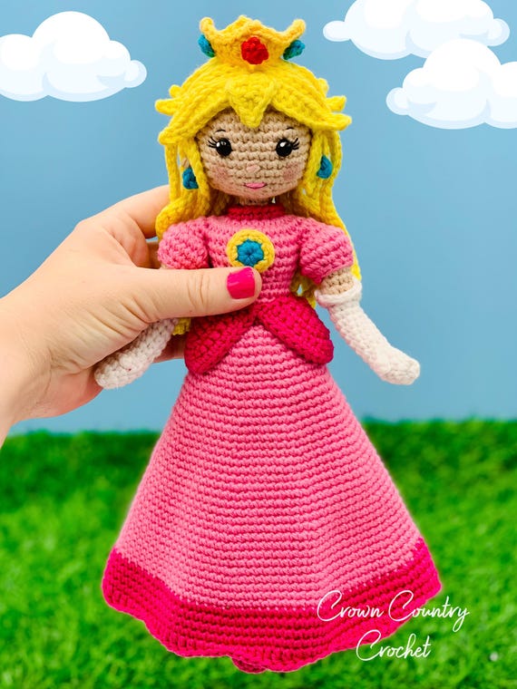 Peach Crochet Doll Pattern: Princess Amigurumi Fan Art (PDF