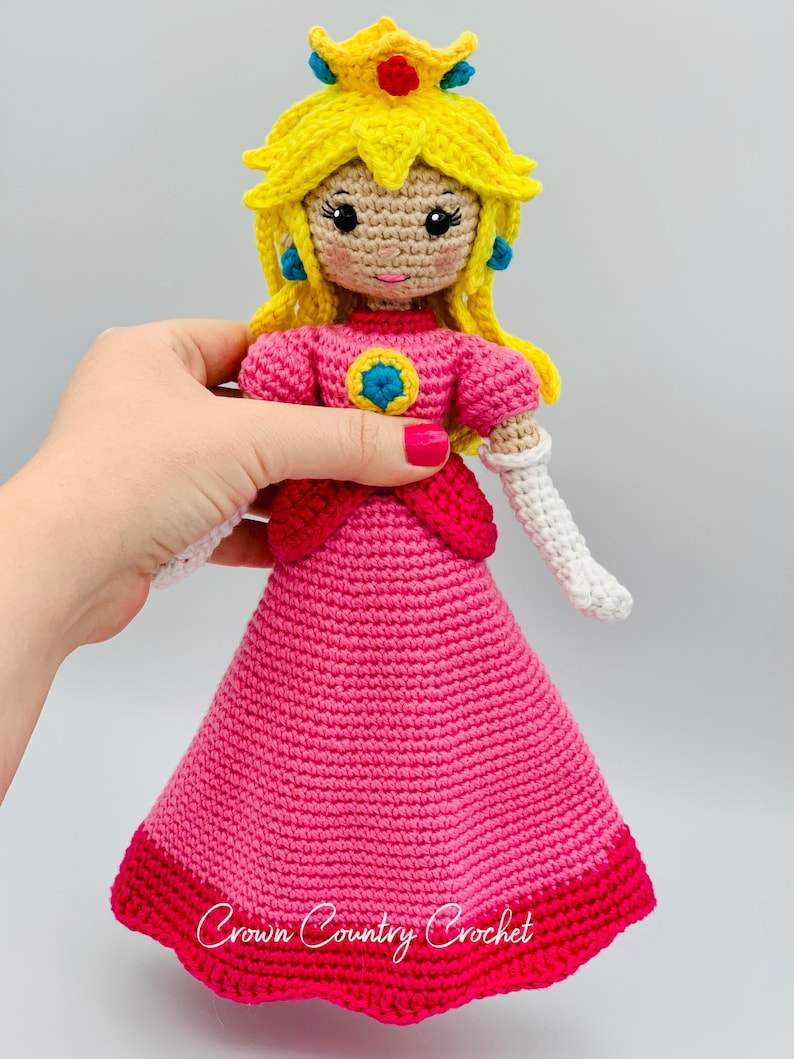 PDF CROCHET PATTERN Peach Doll // Princess Crochet // Video Game Crochet // Mario Crochet // Doll Crochet // Amigurumi Doll Pattern image 6