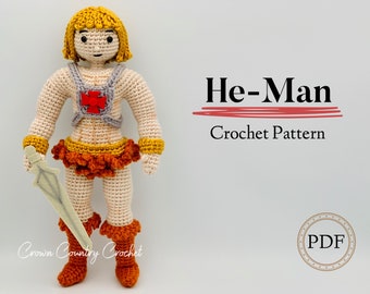 He-Man Doll Crochet Pattern: Superhero Amigurumi (PDF Pattern)