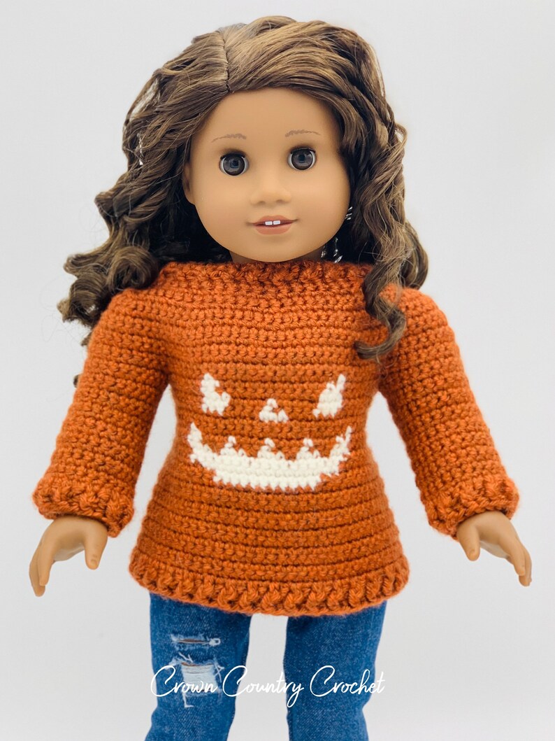PDF CROCHET PATTERN Halloween Pumpkin Sweater for 18 Etsy