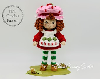 PDF CROCHET PATTERN Strawberry Girl Doll // Classic Crochet // Retro Crochet // Strawberry Doll // Amigurumi // Children's Crochet