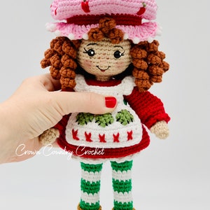 PDF MOTIF AU CROCHET Poupée fille fraise // Crochet classique // Crochet rétro // Poupée fraise // Amigurumi // Crochet pour enfants image 7