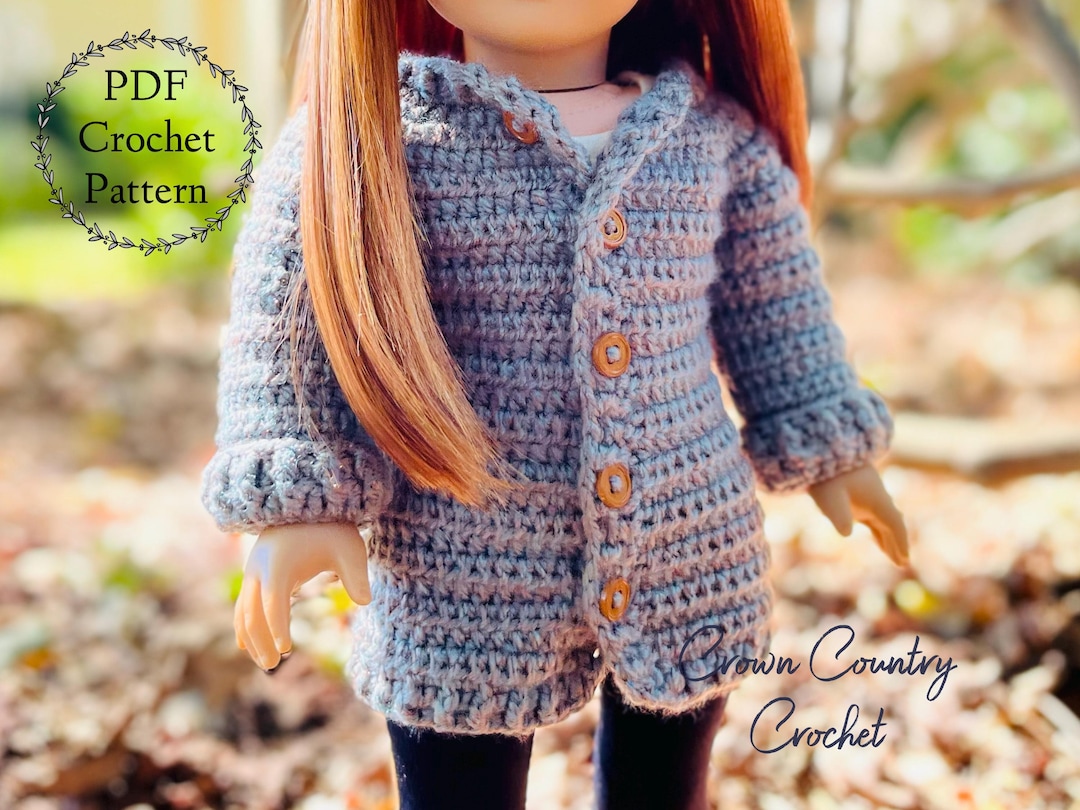 PDF CROCHET PATTERN Cozy Cardigan for 18