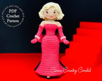 PDF CROCHET PATTERN Marilyn as Lorelei Doll // Amigurumi Doll // Iconic Women Crochet // Classic Crochet // Doll Crochet Pattern