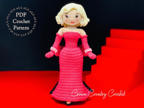 マリリン・モンローのかぎ針編み人形のパターン：ローレライ風編み