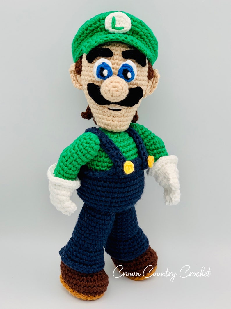 PDF CROCHET PATTERN Luigi Doll // Gamer Crochet // Nostalgic Crochet // Mario Crochet // Amigurumi // Boy Doll Crochet Pattern image 6