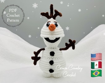 PDF PATRON AU CROCHET Bonhomme de neige // Crochet reine des neiges // Bonhomme de neige Amigurumi // Patron jouet crochet // Crochet hivernal // Crochet neige //