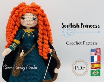 PDF CROCHET PATTERN Scottish Princess Doll Crochet Pattern // Amigurumi // Doll Crochet Pattern // Princess Crochet //