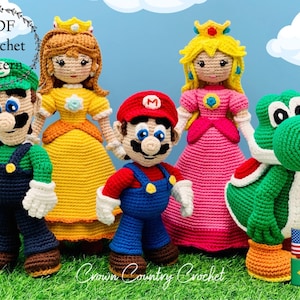 PDF HÄKELANLEITUNG für Mario Team Fan Art Dolls // Gamer häkeln // Nostalgische häkeln // Amigurumi // Puppen Häkelanleitungen