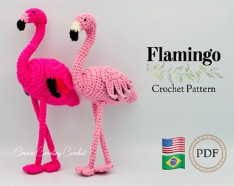 PDF PATRÓN DE CROCHET Flamenco // Amigurumi // Patrón de Ganchillo Animal // Patrón de Ganchillo Juguete // Patrón de Ganchillo Pájaros del Amor //