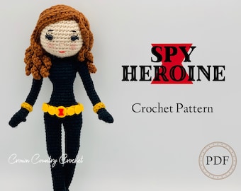 Spy Heroine Doll Crochet Pattern, Superhero Amigurumi (PDF Pattern)