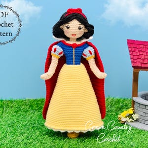 Snow White Doll Crochet Pattern: Amigurumi Princess (PDF Pattern)